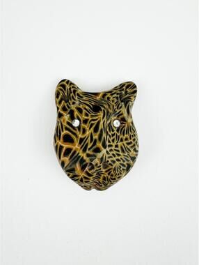 Leopard Face Wild Cat Fimo Clay Vintage Pendants – Made in South Africa 60mm